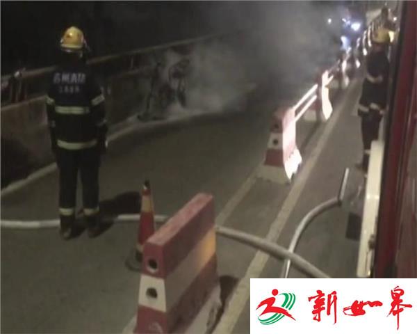 电动车冲坡着火 车手跳车逃生-雉水网