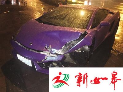 兰博基尼深夜猛撞尼桑 车被拖走交警部门介入调查-雉水网