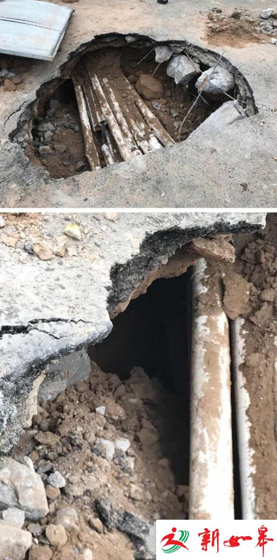 兰州再现路面塌陷:约两平米左右 官方正排查