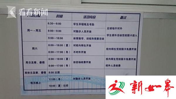 上海一大学操场开始对外收费 15元每小时引不满